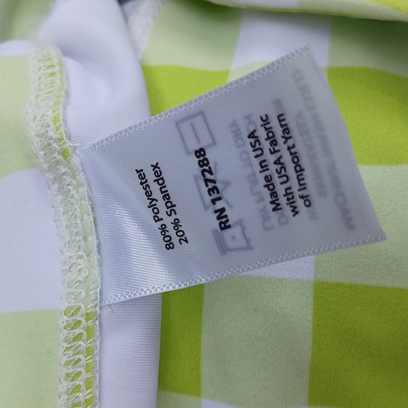 Year of Ours Lime Gingham Belted Biker Short NEW- Sz. Sm - Picture 8 of 10